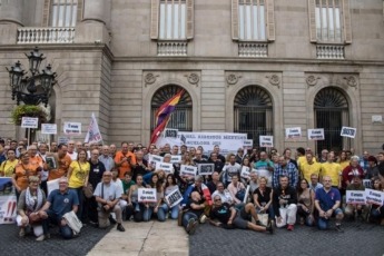 Concentración en Barcelona durante el Congreso Asbestos Meeting Point