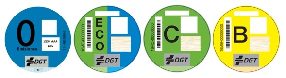 Etiquetas ECO de la DGT.