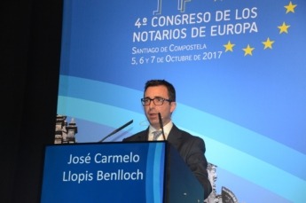 Carmelo Llopis, notario y delegado español en el grupo de Nuevas Tecnologías del Consejo General del Notariado durante el Congreso Europeo del Notariado en 2017.