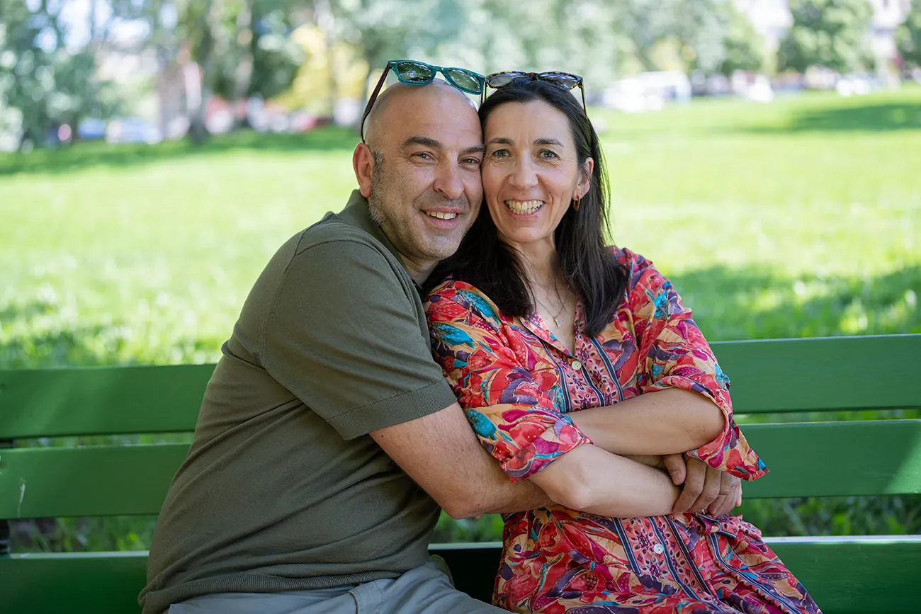 Haimar Pérez y Marian Romero se conocieron con veinte años en Orduña y ahora tienen tres hijos. 