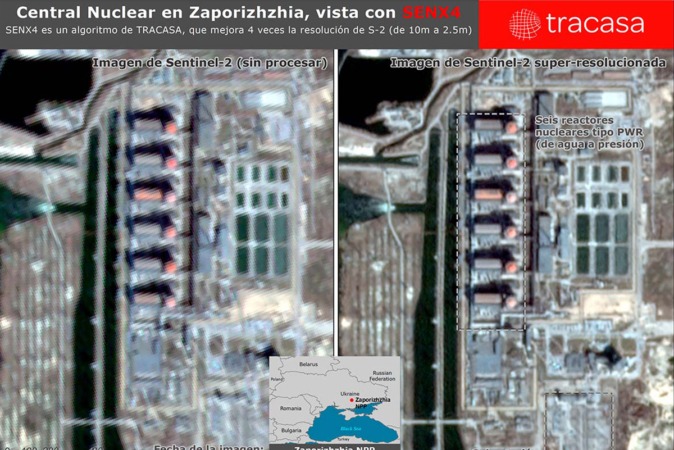 Tracasa ofrece imágenes satelitales mejoradas de las zonas atacadas de Ucrania