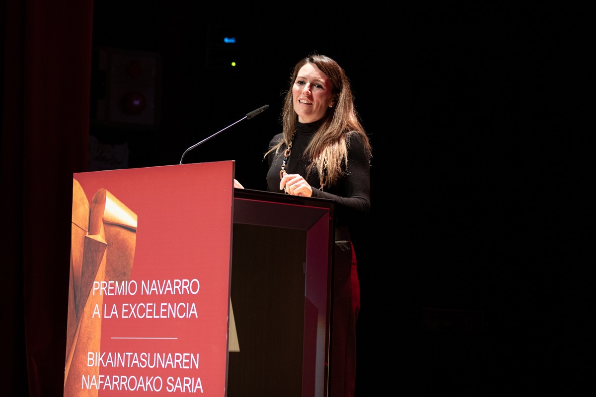 Natividad Luqui, presidenta de la FNE, durante su discurso. 