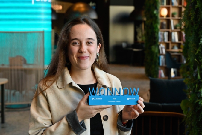 La joven navarra Irene Lacabe, reconocida en los VIII Premios WONNOW de CaixaBank y Microsoft