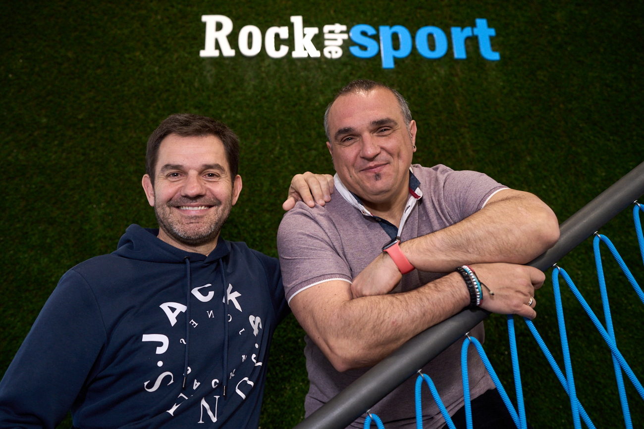 Alberto Zaro (izda.) y David García (dcha.) son dos de los fundadores de la empresa navarra Rock The Sport.