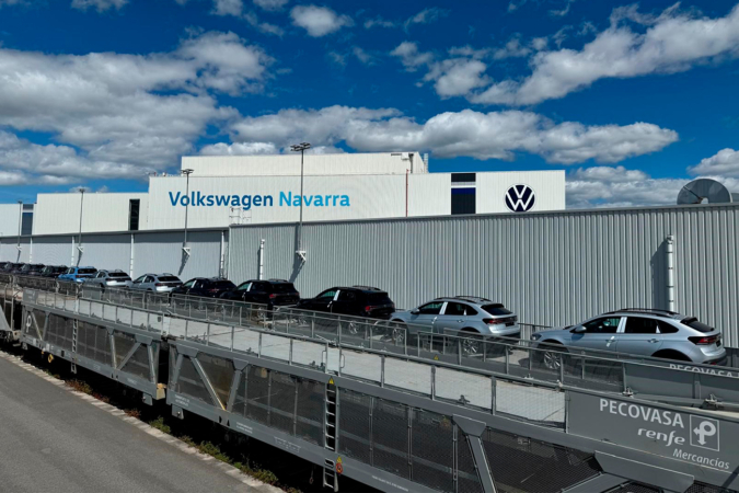 Volkswagen Navarra estrena conexión por tren con Setúbal e invierte 26 millones en sus instalaciones ferroviarias