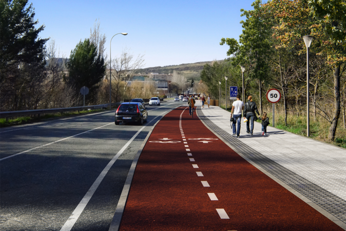 Un carril peatonal y ciclable conectará Sarriguren, Erripagaña y Burlada