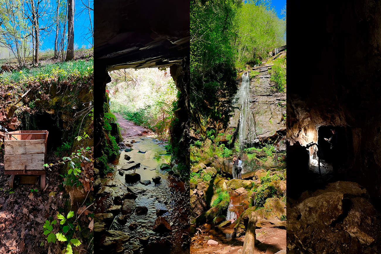 Las antiguas minas de Barita y la cascada de Oinaska
