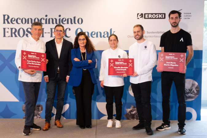 Los tres proyectos gastronómicos premiados en los ‘Reconocimientos Eroski-BCC Onenak 2024’