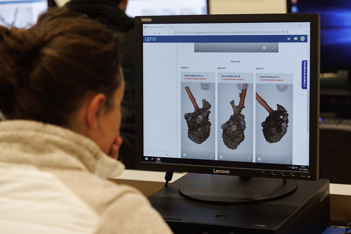 Los gemelos digitales permiten que el alumnado observe en sus ordenadores distintos casos prácticos de poda.