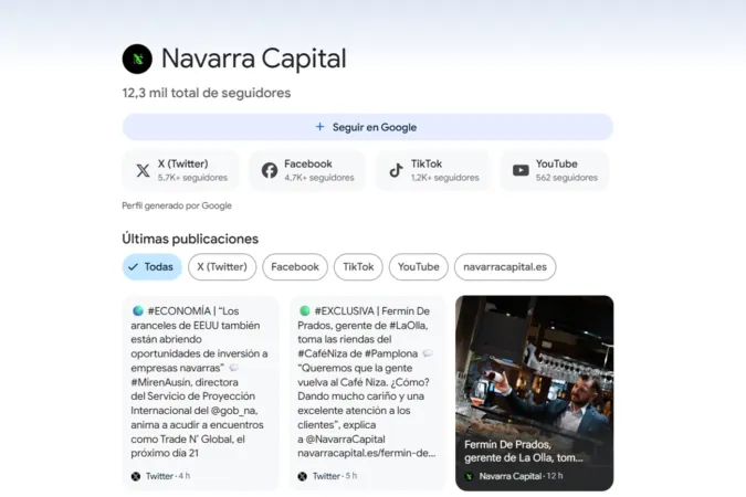 Sigue lo más destacado de Navarra Capital en Google Discover con un simple clic
