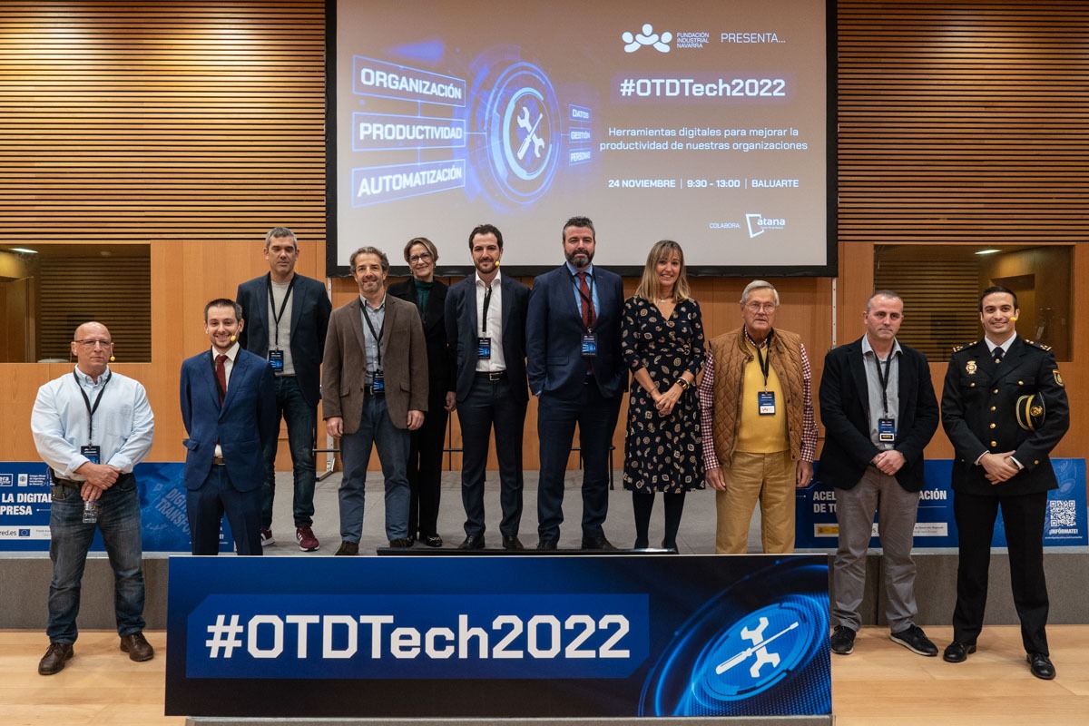 Organizadores y ponentes de #OTDTech 2022, encuentro organizado por Fundación Industrial Navarra.