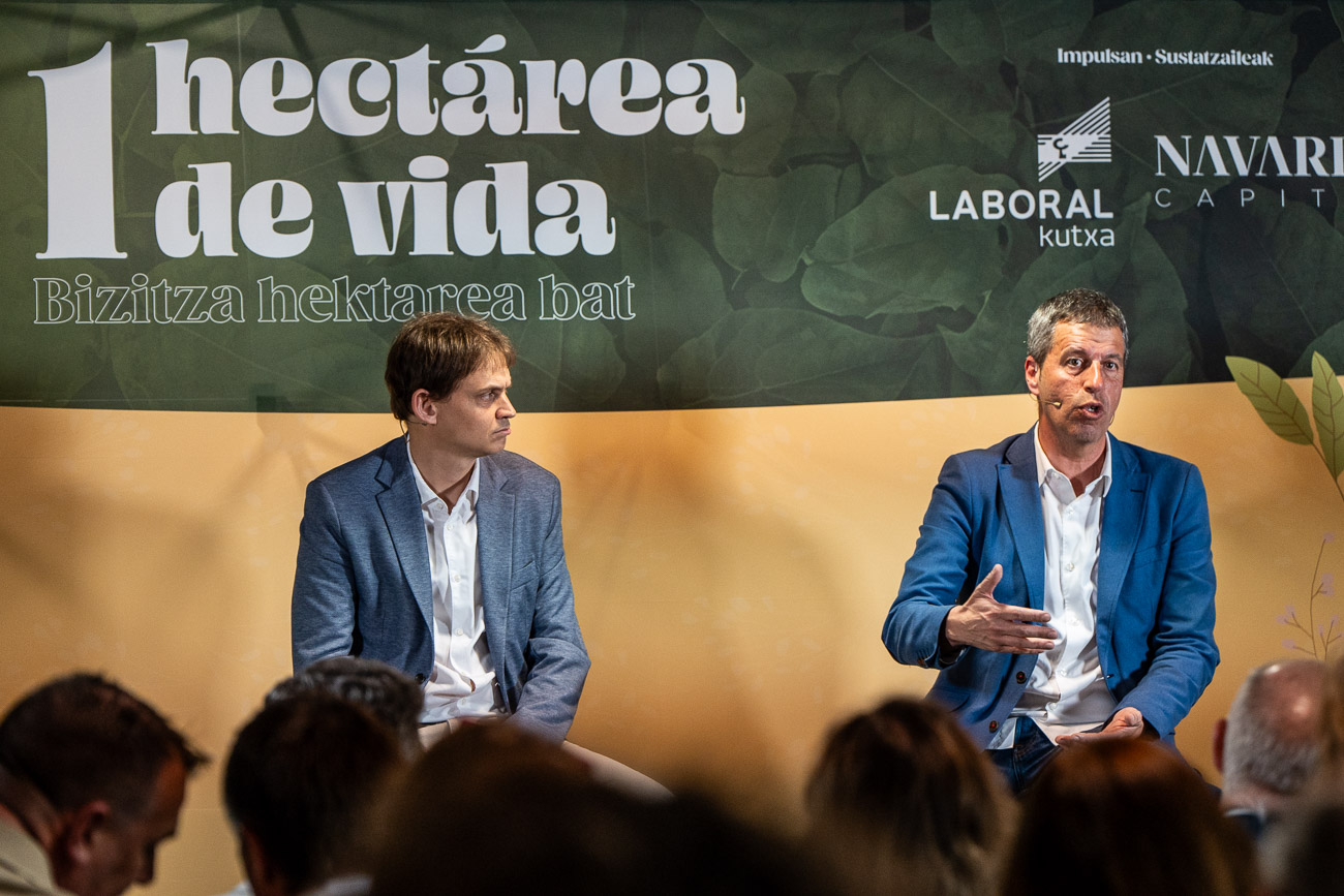 Mikel Benet (Navarra Capital) y Pello Bayona (Laboral Kutxa) desgranaron los objetivos del proyecto puesto en marcha por ambas empresas.